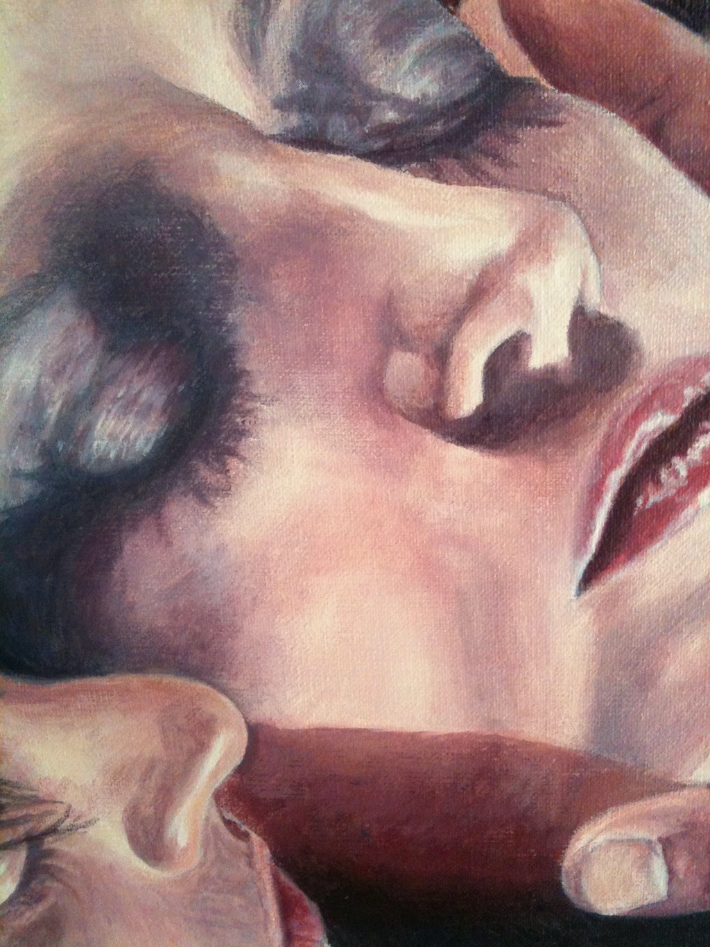 Detail van schilderij "Now I Am Under", gemaakt door Mirjam Kleywegt.