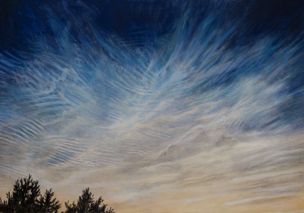 Noctilucent Clouds - a drawing made by Mirjam Kleywegt